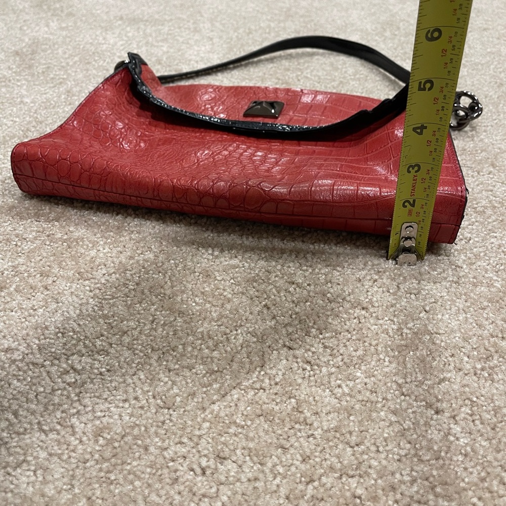 Kate Landry reptile print red leather bag. - Picture 4 of 10